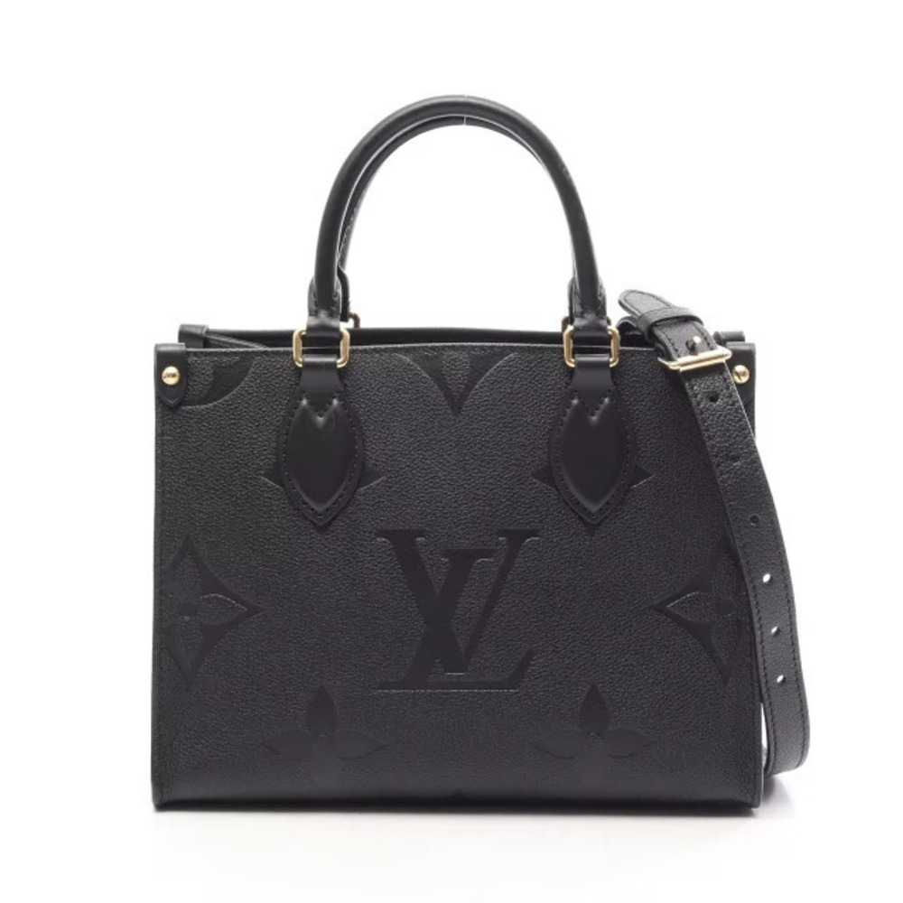 Louis Vuitton On The Go Handbag Leather Monogram Empreinte Black